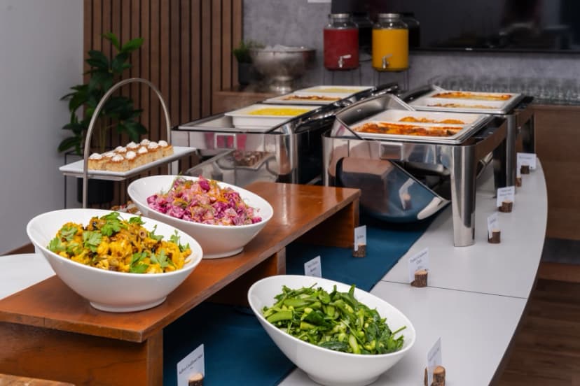 Buffet with hot dishes